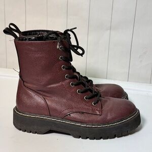 Sincerely Jules Harley Purple Lace Up Combat Boots Chunky Punk Grunge size 7.5M